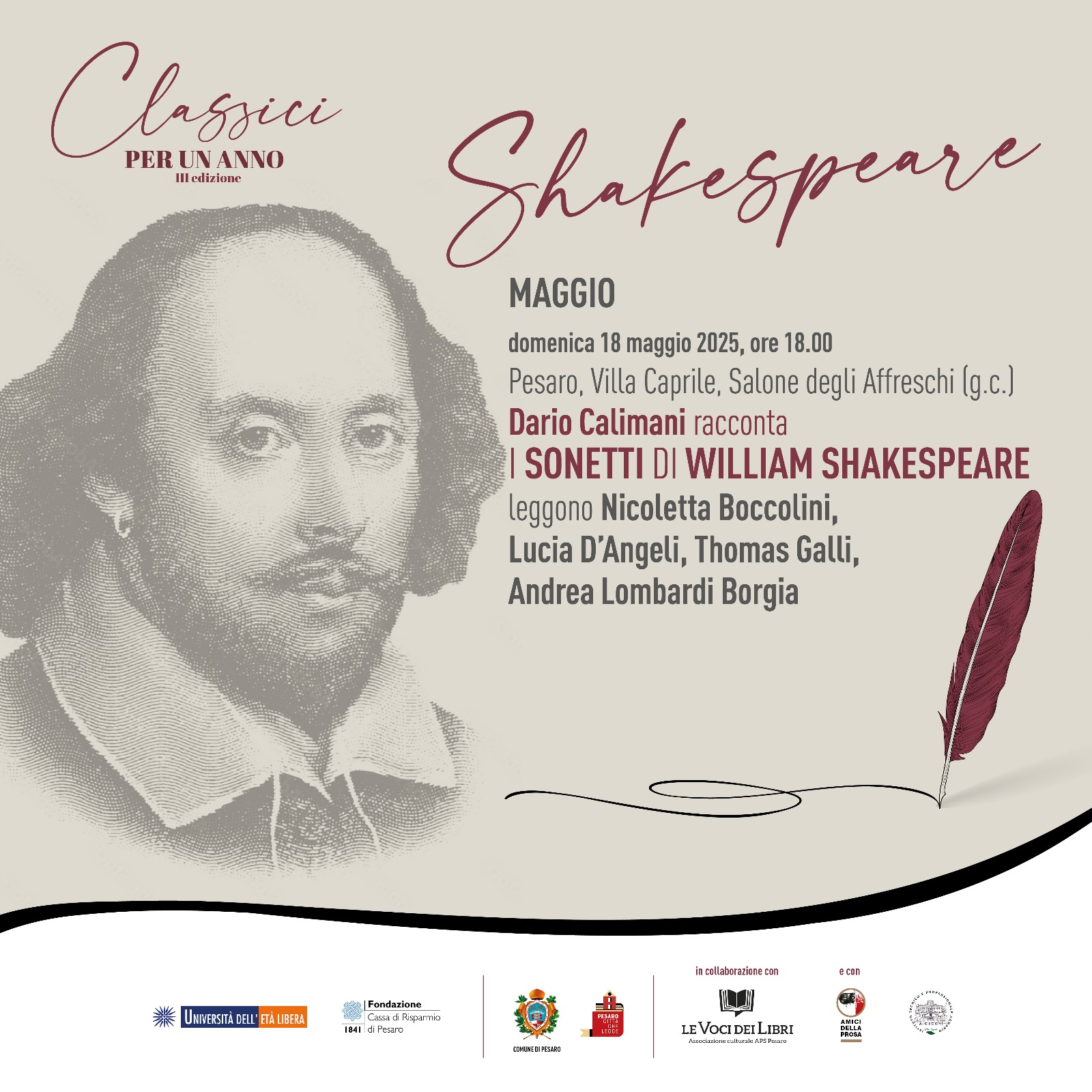 Dario Calimani racconta i SONETTI di WILLIAM SHAKESPEARE Dario Calimani racconta i SONETTI di WILLIAM SHAKESPEARE
