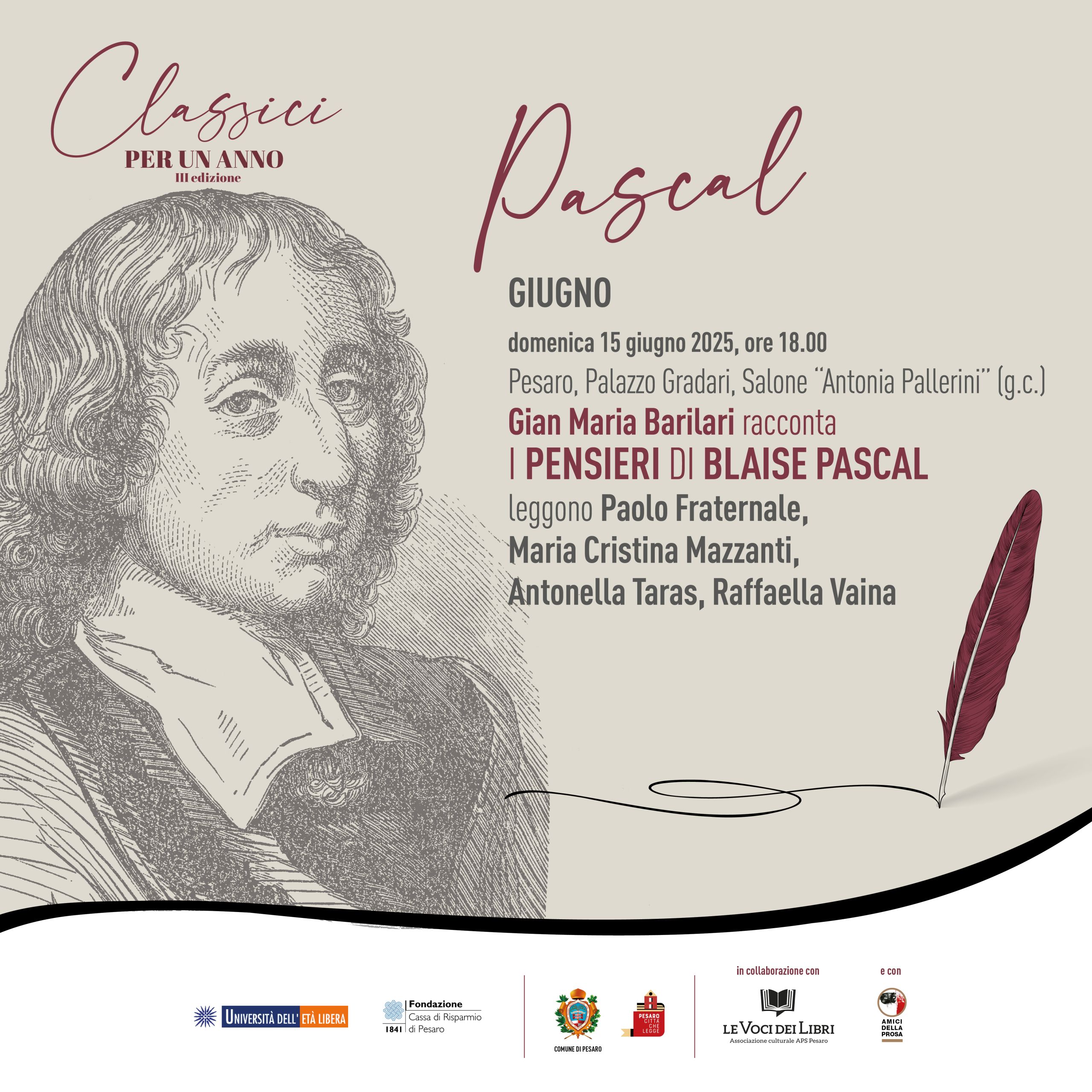 Gian Maria Barilari racconta i Pensieri di Blaise Pascal Gian Maria Barilari racconta i Pensieri di Blaise Pascal
