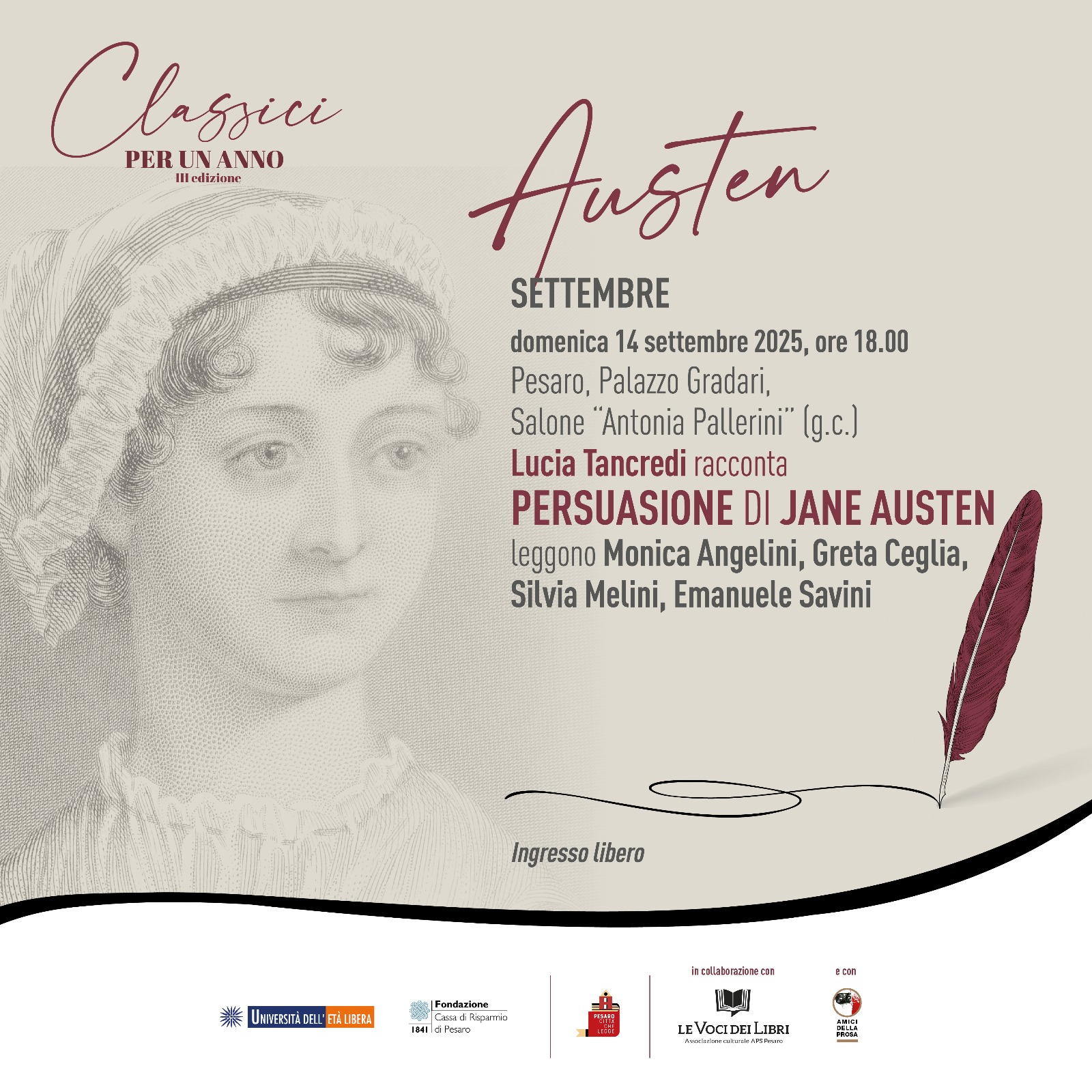 Lucia Tancredi racconta PERSUASIONE di JANE AUSTEN Lucia Tancredi racconta PERSUASIONE di JANE AUSTEN