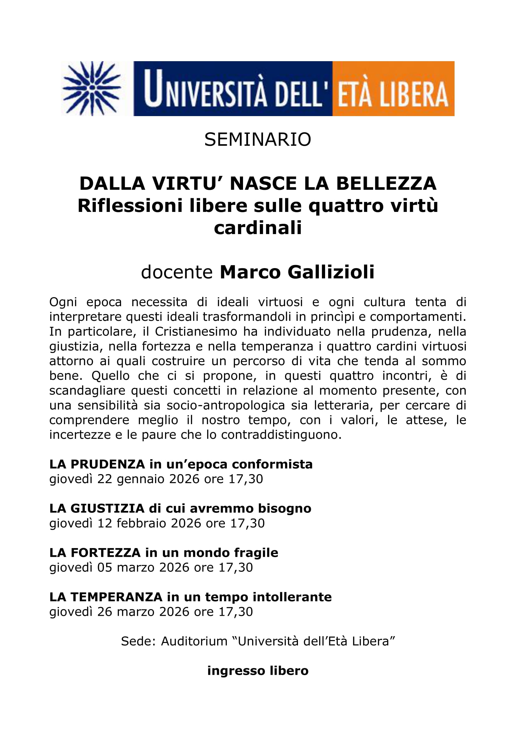 Dalla virtù nasce la bellezza