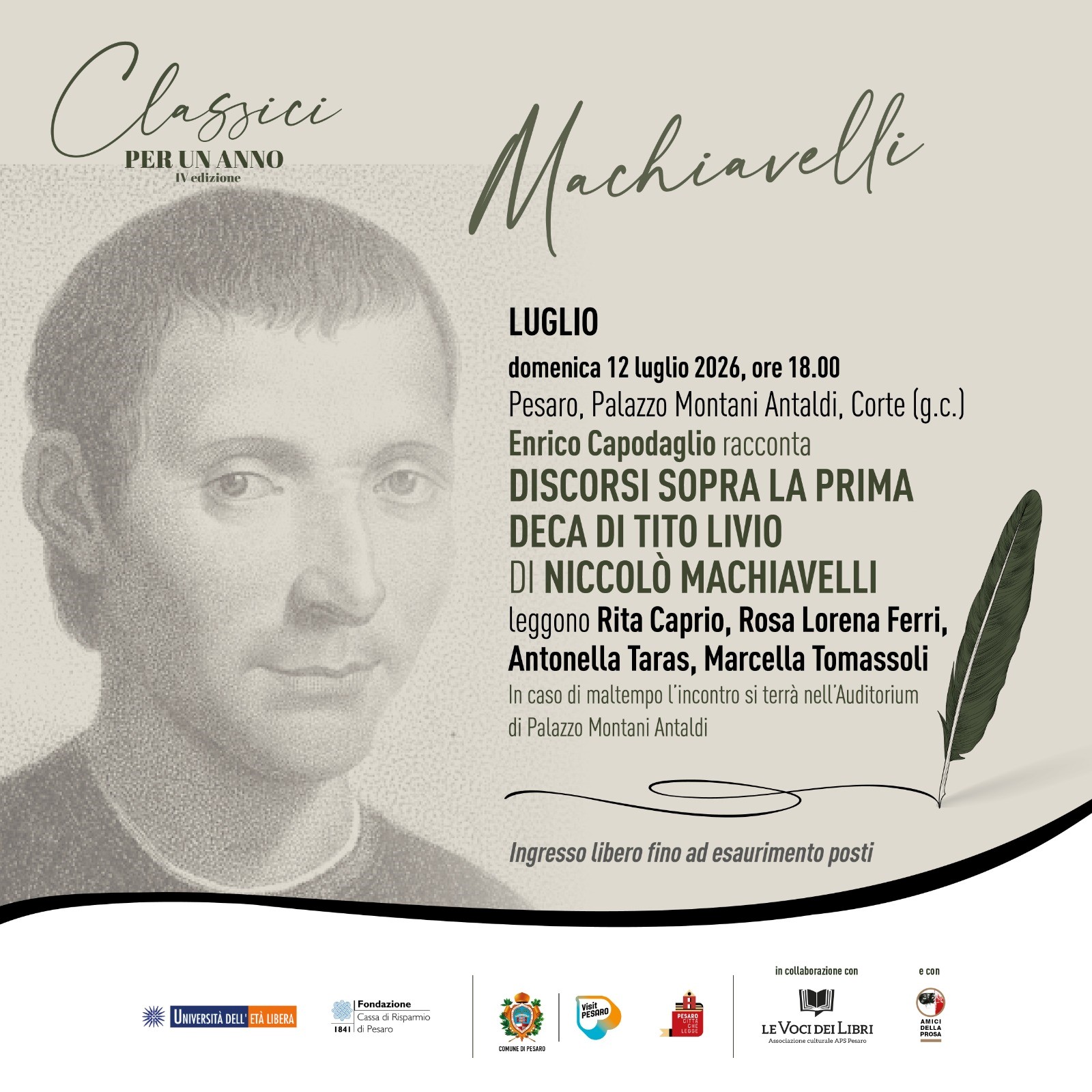 Enrico Capodaglio racconta Niccolo’ Macchiavelli Enrico Capodaglio racconta Niccolo' Macchiavelli
