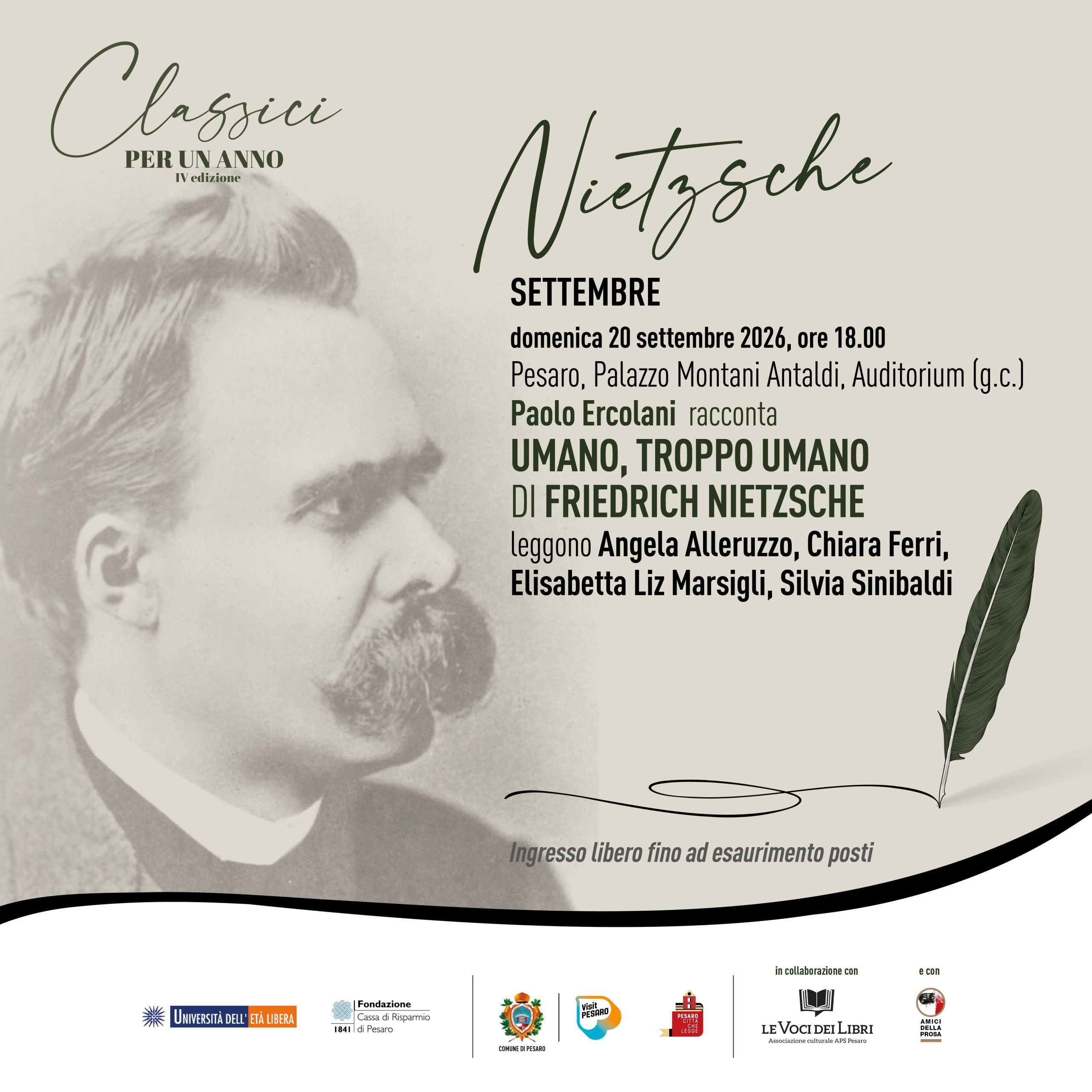 PAOLO ERCOLANI racconta Pesaro, UMANO, TROPPO UMANO DI FRIEDRICH NIETZSCHE PAOLO ERCOLANI racconta Pesaro, UMANO, TROPPO UMANO DI FRIEDRICH NIETZSCHE