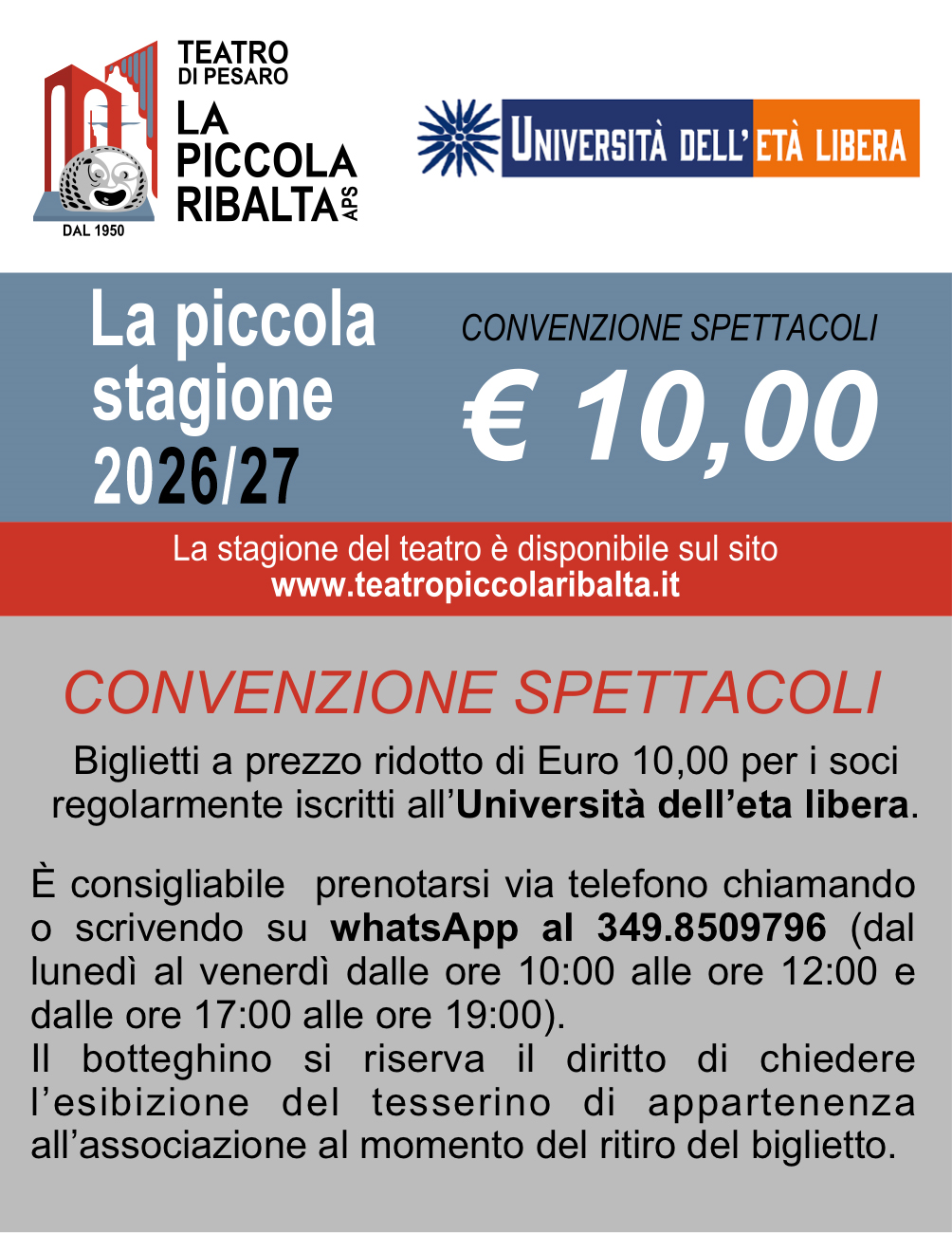 Convenzione Teatro Piccola Ribalta Convenzione Teatro Piccola Ribalta